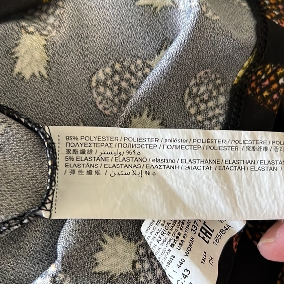 MANGO Pineapple 
V-Neck Printed Dress Size 4 - Picture 9 of 9